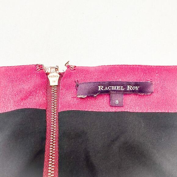 Rachel Roy Patterned Pencil Skirt Asymmetric Form Fitting Design Size 8 - Picture 3 of 5